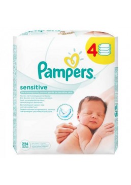 Серветки дитячі зволожені Pampers Sensitive, 224 шт
